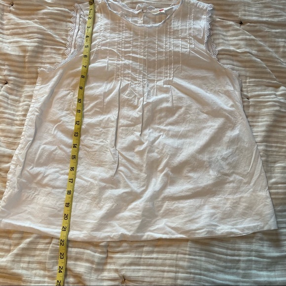 Levi’s High Neck Button Back White Cotton Tank Blouse - Picture 8 of 8